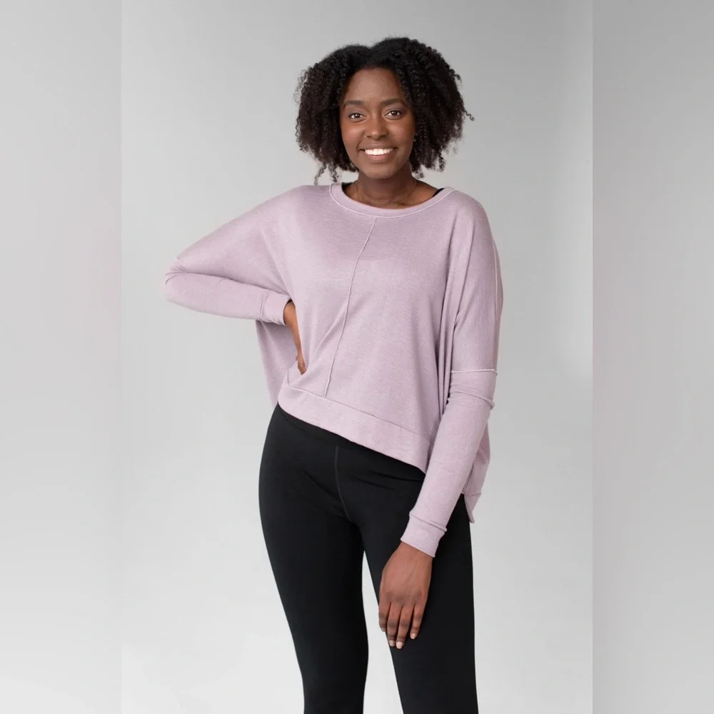 Savvi Sarah Lavender Crew Neck Sweater